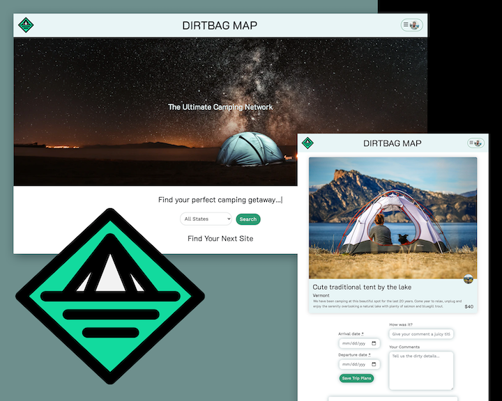 Camping application web design demo